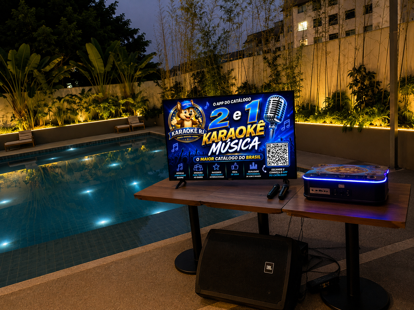 Portátil com TV caixa de som  JBL