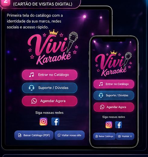 Exemplo real do Início do catálogo Vivi Karaokê
